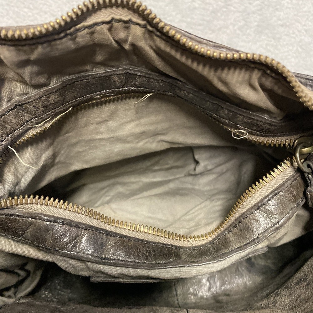 Johnny Was Leather Purse Bag Brown Crossbody Woven Hobo Italy Boho No‎ Strap - Picture 11 of 13